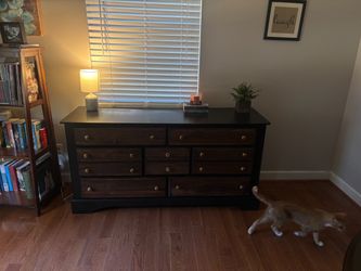 Wooden black dresser