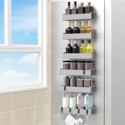 6 Pack Magnetic Spice Rack Organizer for Refrigerator and Oven, Light Grey Fridge Organizers and Storage for Kitchen