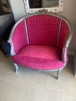 Baroque Style Wood Settee Throne Loveseat