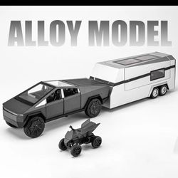 Tesla Cyber Truck With Trailer And ATV. 1:32