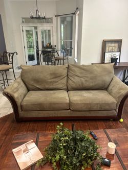 Faux suede sofa bed