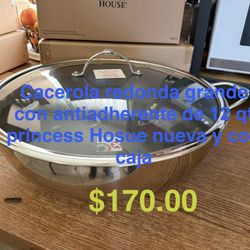 Cacerola De 12 Qt Con Antiadherente 👉 princess house todo nuevo y con caja 📦
