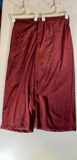 NWT SHEIN Plus Burgundy High Waist Wide Leg Corduroy Pants 4XL