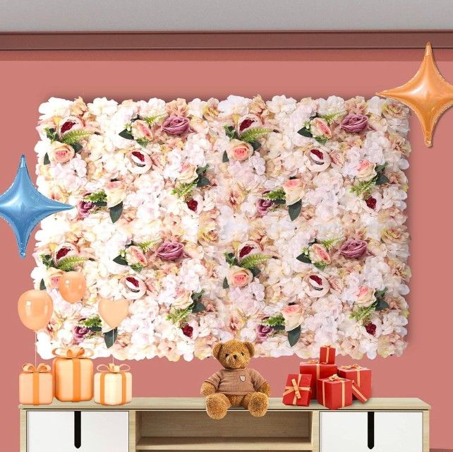Flower Wall Panel Set, Flowers Backdrop Wall