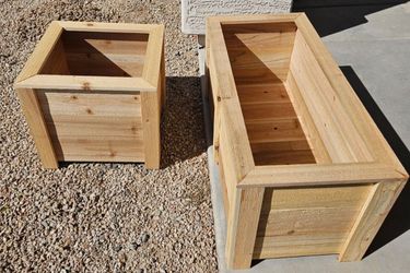 Handmade cedar planters