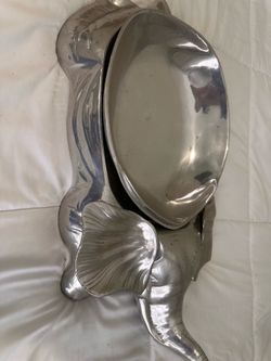 Pewter elephant serving dish