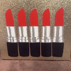 Sparkly Gold Lipstick Canvas 