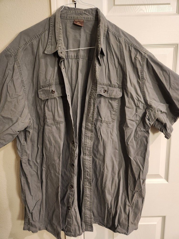 Mens Great Northwest Gray Button Down Casual Shirt