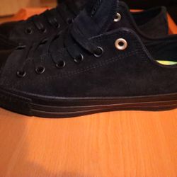 Black  Suede Converse- Size 10w/8m