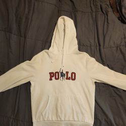 White Polo Hoodie  10/10 Condition 
