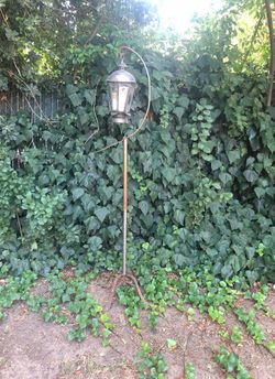 Yard Art Rustic Belved Glass lantern/ Stand