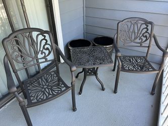 Metal Chairs and table