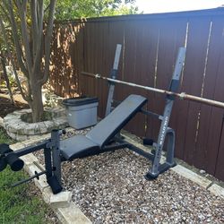 Golds Gym Bench And 45# Bar