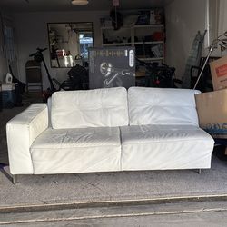 White leather couch!