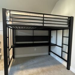 Black Full Workstation Loft Bed