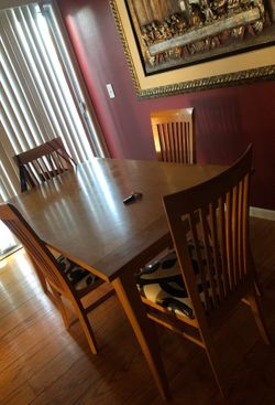 Dining table and chairs