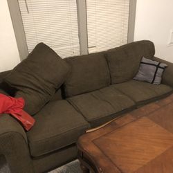 Couch, Living Room Table And Dog Cage