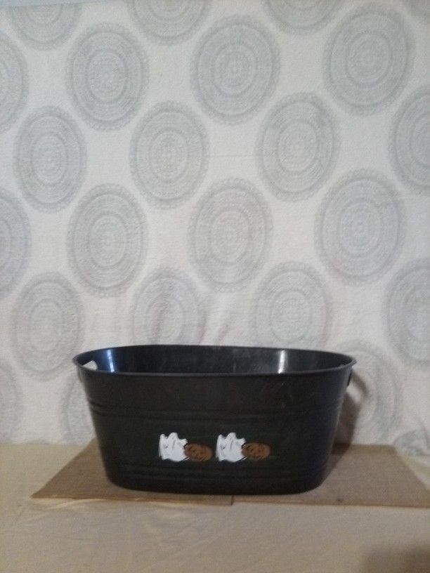 Halloween Bucket Plush Black Cat