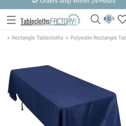 3 - Premium Polyester 60"x102" Rectangle Tablecloth Navy Blue