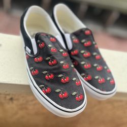 Vans Slip On Cherries - Black Size 7.5