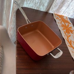 Red Copper Square Pan