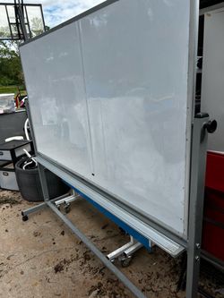 Large Mobile Whiteboard on Wheels