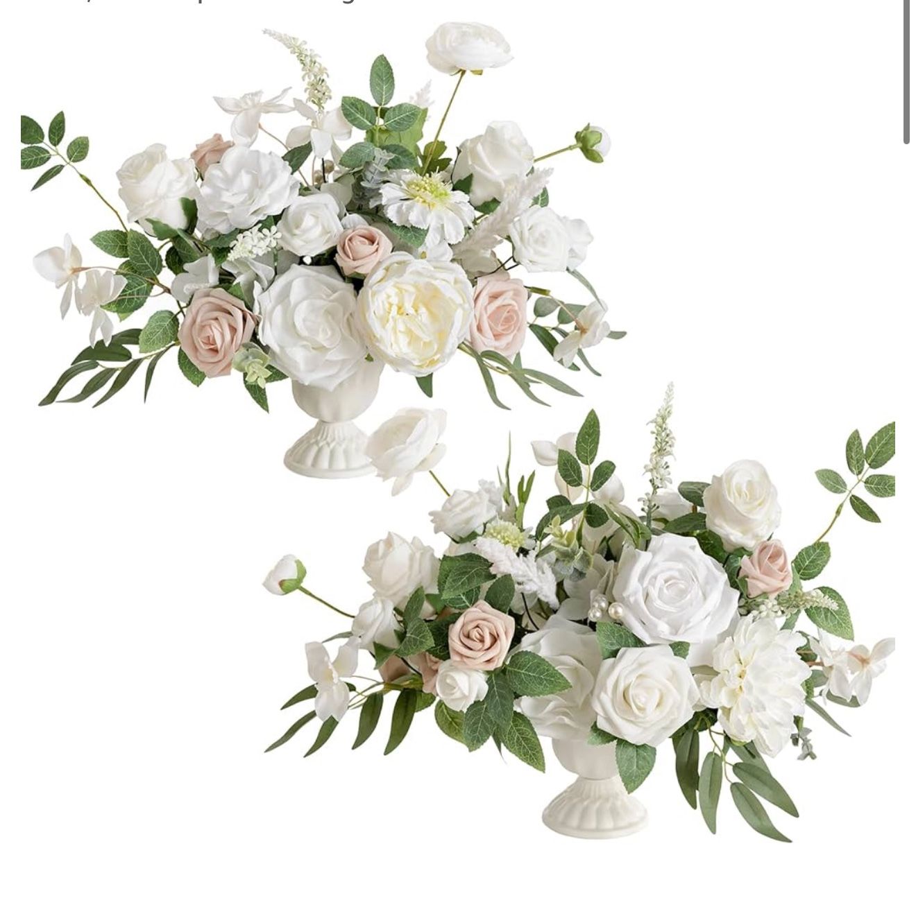 Wedding Centerpiece Flower with Vase Table Decor Bouquet Flower for Ceremony/Reception x2