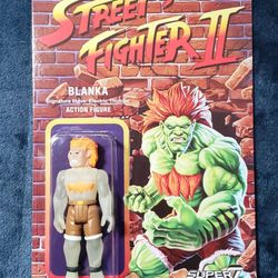 Super7 Reaction Street Fighter II Blanka Electric Thunder Glow in the Dark, DAMAGED BOX