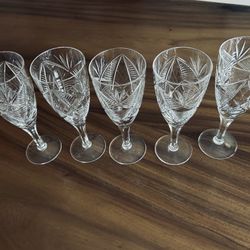New 5 Cristal glasses from Czech Republic  always on display 7.5 inch toll. See the pictures