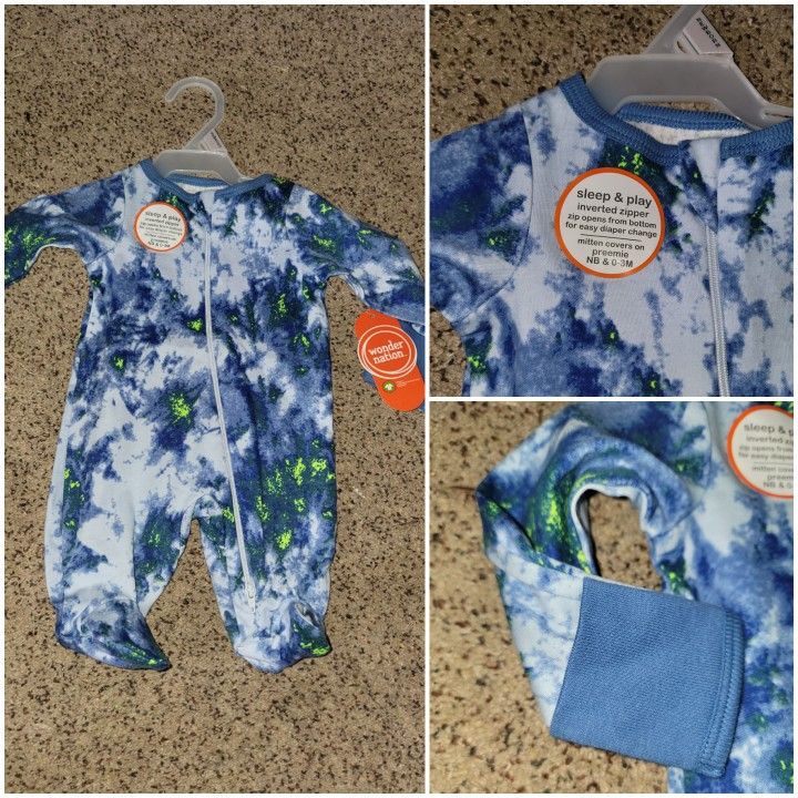 #NEW 2 SLEEP AND PLAYS , WONDER NATION, BOTH ARE THE SAME. SIZE 3-6 MONTHS