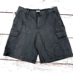 NEW Izod Cargo Shorts Mens Sz 34 gray Flat Front bottoms 