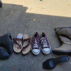 Box Of Shoes Boots And Sandals Women's Size 7