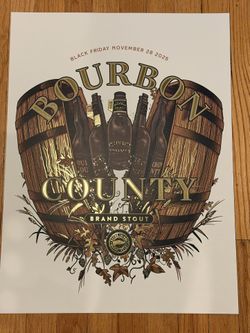 Goose Island 2025 Bourbon County Brand Stout Poster - New, Rare!