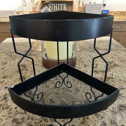 Black Two-Tier Corner Storage Rack – Space-Saving and Stylish!