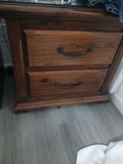 3 piece wooden bedroom set.