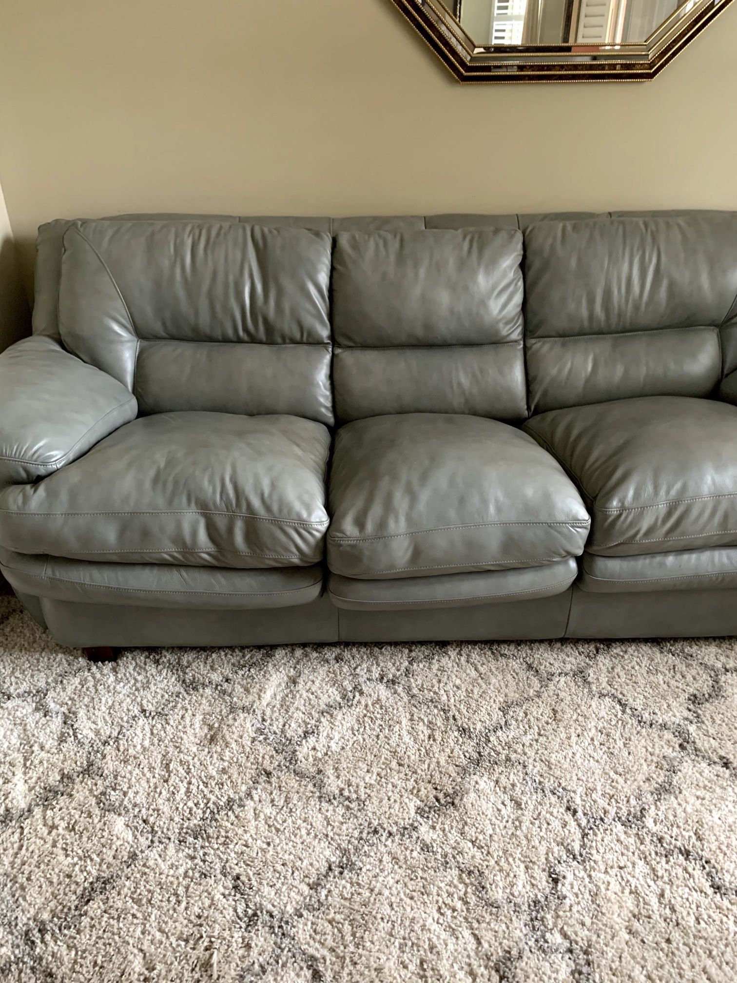 PRICE REDUCED Leather Sofa Sleeper Excellent Condition  $699.00