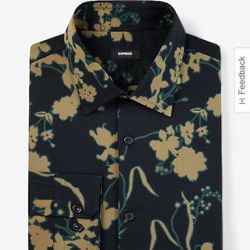 Extra Slim Abstract Floral Stretch 1 MX Dress Shirt