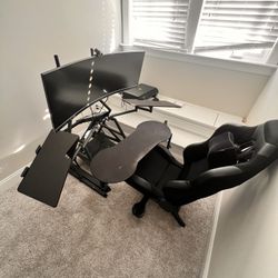 Obutto Gaming Cockpit And Curved Monitor 