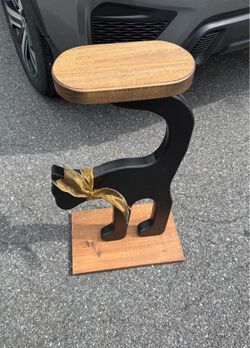 Cat-Shaped Wooden Side Table