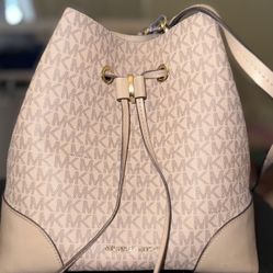 Michael Kors Monogram Beige Shoulder Bag