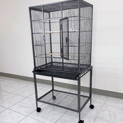 (NEW) $95 Large 53” Bird Cage for Parakeet Parrot Cockatiel Canary Finch Lovebird, Size 24x17x53” 