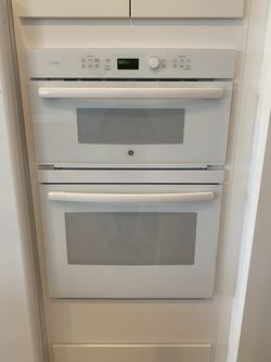 GE Profile Wall Oven and Microwave Combination - white.