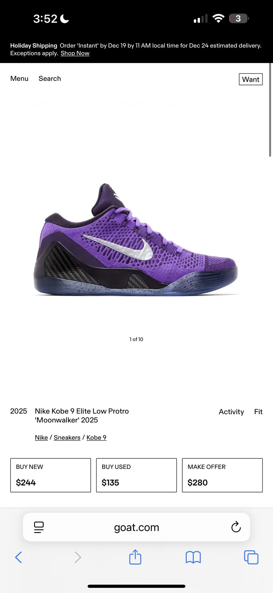 Kobe 9 Elite Low Proto Moonwalker