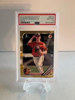 2019 Bowman Draft - Gunnar Henderson #BD-22 Gold /50 PSA 10 🔥Low POP🔥 (RC)