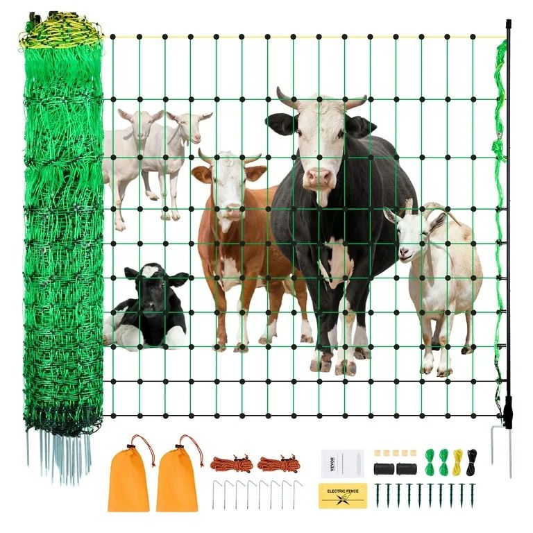 Electric Livestock Fence Net – 42” Tall × 164 ft Long – Open Box (No Weight Bags)
