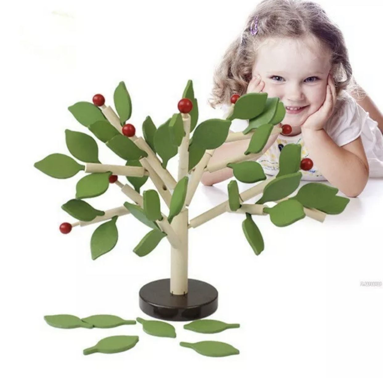 Wooden Tree Puzzle Toy Assemble Leaves Inserted Educational Toy Montessori