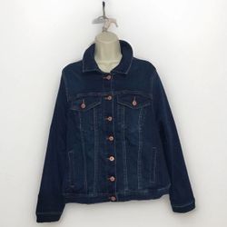✨New✨ 1x Nicole Miller Jean Jacket Blue Denim Stretch Soft Nwt