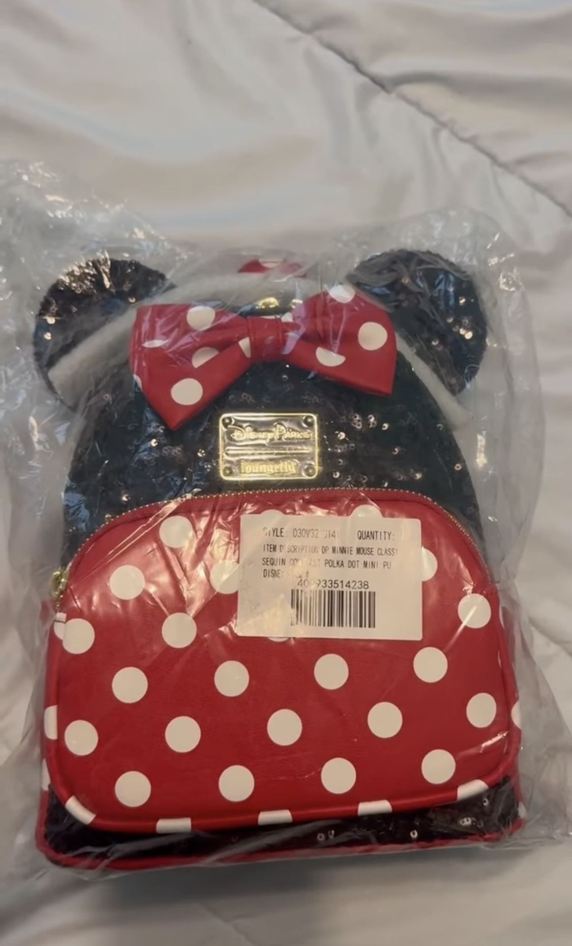 New Disney Parks Minnie Mouse Sequined Loungefly
