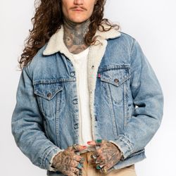Vintage Levi’s Men’s 80’s Sherpa Denim Trucker Jacket Snap Button