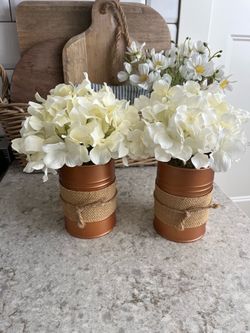 Set of 2 faux hydrangeas $12